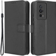 Pattintható tok a Poco F5 Pro 5G, Wallet Smart Magnet, fekete