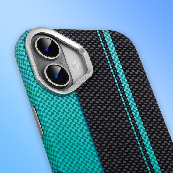 Tok iPhone 16, Carbon Fiber MagSafe, fekete / kék