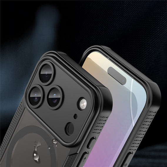 Tok iPhone 17 Pro Max készülékhez, MagSafe, páncélozott, fekete