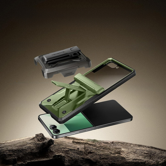 Tongate MECH tok MagSafe-val a Samsung Galaxy Z Flip7 FE / Z Flip6 készülékhez, zöld színű