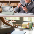 Tok Lenovo Tab K11 Plus, Smartcase Hybrid, tolltartó résszel, szürke