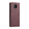 CASEME tok Xiaomi do Redmi Note 9s / 9 Pro, Leather Wallet Case, bordó