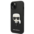 Karl Lagerfeld Telefontok a iPhone 14 Plus, Saffiano Karl's Head Patch, fekete