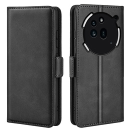 Pattintható tok a Nothing Phone 3a Pro, Leather Wallet, fekete