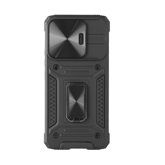 Páncélozott tok Xiaomi Redmi Note 13 Pro 5G, CamShield Slide, fekete + edzett üveg 9H
