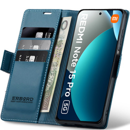 ERBORD Fényes Litchi flip tok Xiaomi Redmi Note 15 Pro 5G készülékhez