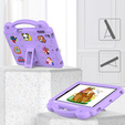 Gyermek tok iPad 9.7" 2018/2017 (6/5 gen.) / Pro 9.7" 2016, Cute Patterns, állvánnyal, lila