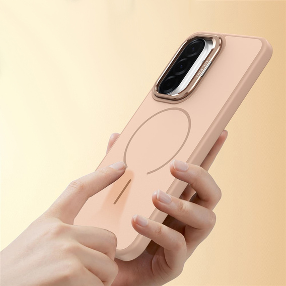 Bőrérzetű tok MagSafe állvánnyal Samsung Galaxy A57 5G készülékhez, sivatagi arany színben