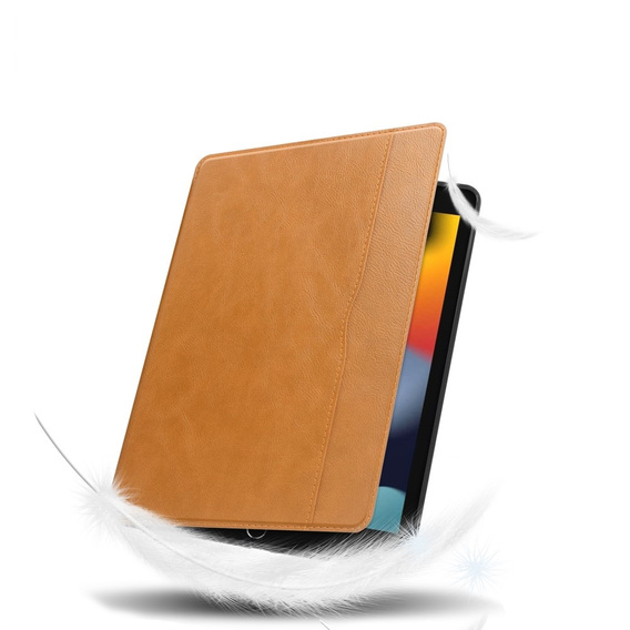 Tok iPad 10.2 2021 / 2020 / 2019, Business Card and Pen Slotl, barna