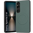Telefontok a Sony Xperia 1 VI, Leather Hybrid MagSafe, zöld