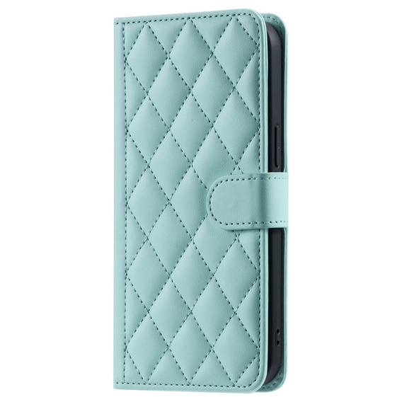 Flap tok iPhone 16 Plus, Rhombus Crossbody Leather, zöld