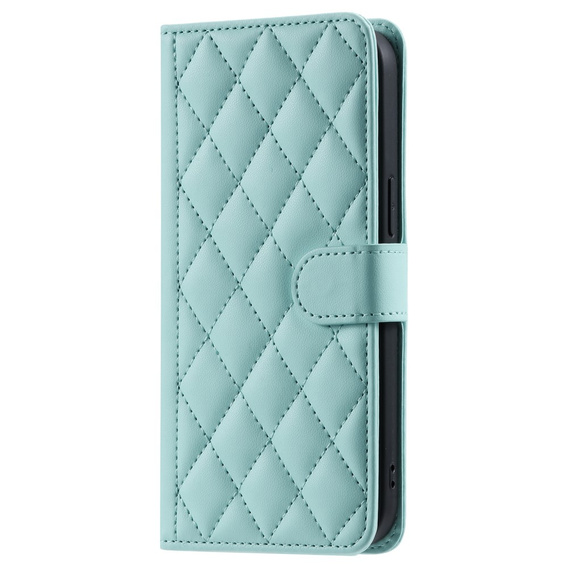 Flap tok iPhone 16 Pro, Rhombus Crossbody Leather, zöld