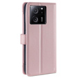 Pattintható tok a Xiaomi 13T / 13T Pro / Redmi K60 Ultra Wallet Zipper Pocket, Wallet Zipper Pocket, rózsaszín