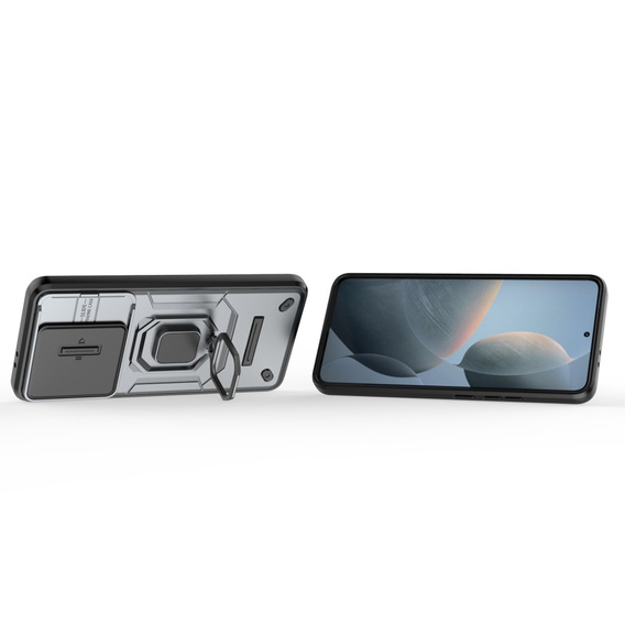 Telefontok a Xiaomi Poco F6 Pro, KickStand Camera Lens, szürke