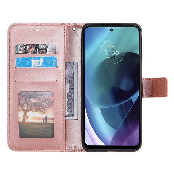 Pattintható tok a Motorola Moto G71 5G, Mandala, kék