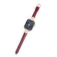 Bőrszíj Apple Watch 1/2/3/4/4/5/6/7/8/SE/Ultra 42/44/45/49mm, bordó