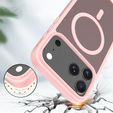 Matt tok iPhone 17 Pro készülékhez, MagSafe-hoz, áttetsző rózsaszínű