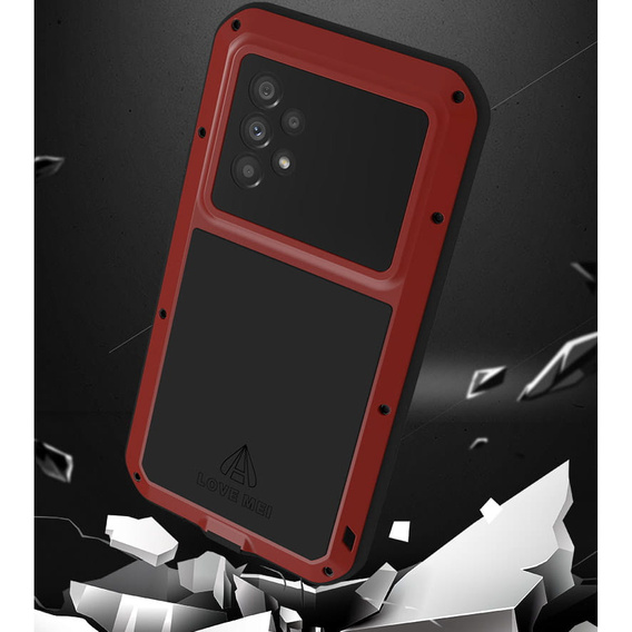 Love Mei Telefontok a Samsung Galaxy A53 5G, armored with glass, piros