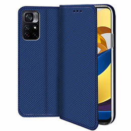Pattintható tok a Xiaomi Poco M4 Pro 5G / Redmi Note 11S 5G, Wallet Smart Magnet, kék