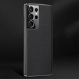 Telefontok a Samsung Galaxy S23 Ultra, Cowhide Leather, fekete