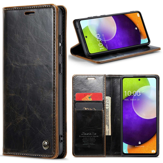 CASEME flip tok Samsung Galaxy A52/A52s, Waxy Textured, kávé