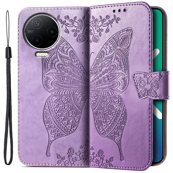 Pattintható tok a Infinix Note 12 2023, Butterfly, lila