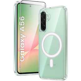 Tok Samsung Galaxy A56 5G, Dropproof MagSafe, átlátszó + 9H edzett üveg