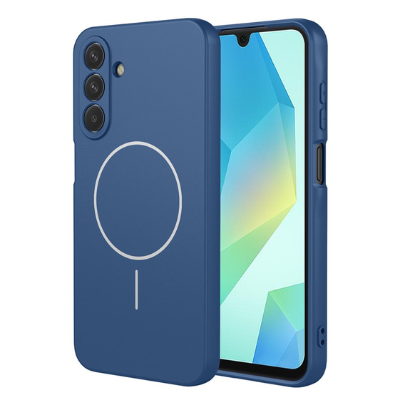 Szilikon tok Samsung Galaxy A17 5G, MagSafe-hoz, kék