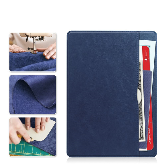 Tok Samsung Galaxy Tab S10 Lite / S10 FE / S9 FE, Business Card and Pen Slotl, kék