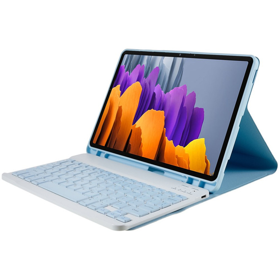 Tok + billentyűzet Samsung Galaxy Tab S7 T870/T875 / S8, Pen Slot, kék