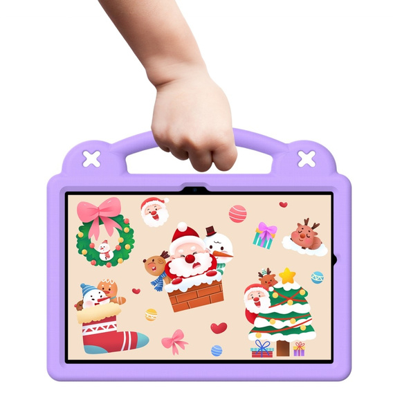 Gyermek tok Samsung Galaxy Tab A9+, Cute Patterns, állvánnyal, lila