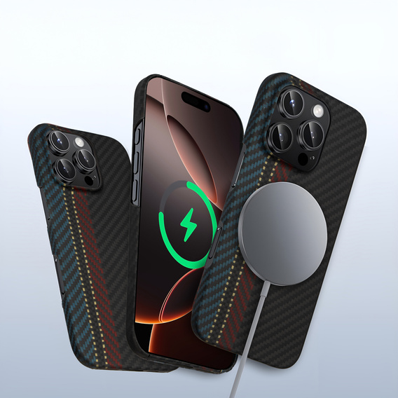 Tok iPhone 16 Pro Max hoz, Aramid Fiber MagSafe, fekete