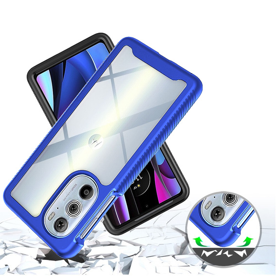 Tok Motorola Edge 30 Pro készülékhez, Shockproof, fóliával, kék