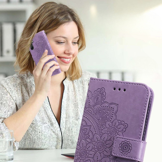 Pattintható tok a Samsung Galaxy A14 4G/5G, Mandala Flower, lila
