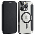 Pattintható tok a iPhone 16 Pro, RFID Wallet MagSafe CamShield, fekete