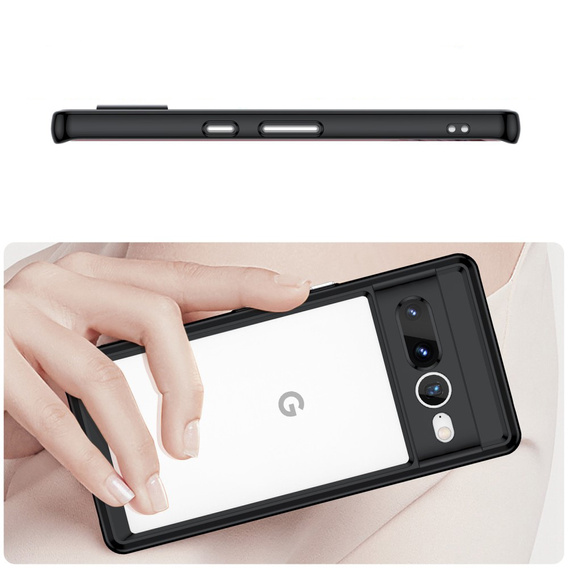 Tok Google Pixel 7 Pro 5G, Fusion Hybrid, kameravédelemmel, átlátszó / fekete