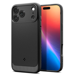 Spigen Rugged Armor MagSafe tok iPhone 17 Pro Max készülékhez, mattfekete színű