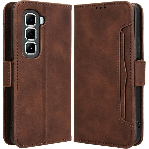 Pattintható tok a Infinix Hot 50 Pro 4G, Card Slot, barna