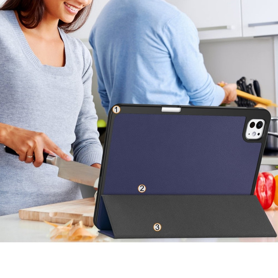 Tok iPad Pro 11" 2024 (5 gen.), Smartcase tolltartóval, sötétkék