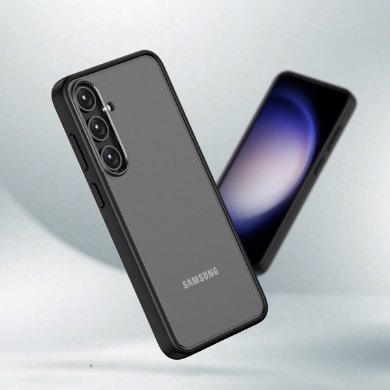 Tok Samsung Galaxy S24, Fusion Hybrid, kameravédelemmel, átlátszó / fekete