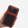 Love Mei Telefontok a iPhone 15 Pro Max, armored with glass, piros