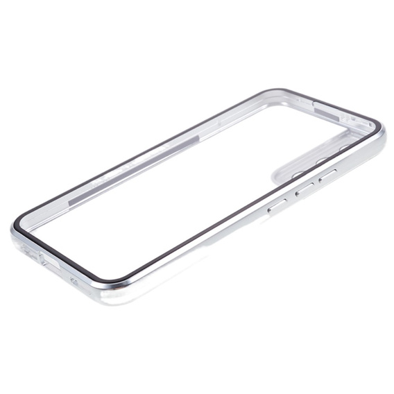 Tok Samsung Galaxy S21, Magnetic Dual Glass, ezüst
