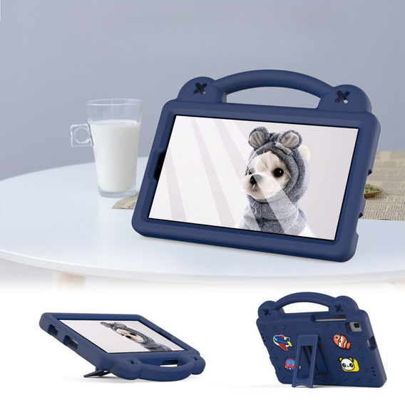 Gyermek tok Samsung Galaxy Tab A7 Lite 8.7 T220/T225, Cute Patterns, állvánnyal, sötétkék