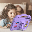 Gyermek tok Samsung Galaxy Tab A7 Lite 8.7 T220/T225, Cute Patterns, állvánnyal, lila