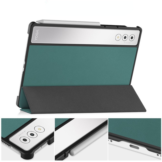 Tok Lenovo Yoga Tab Plus, Smartcase, zöld