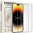 2x edzett üveg a iPhone 14 Pro Max, ERBORD 9H Hard Glass a képernyőn