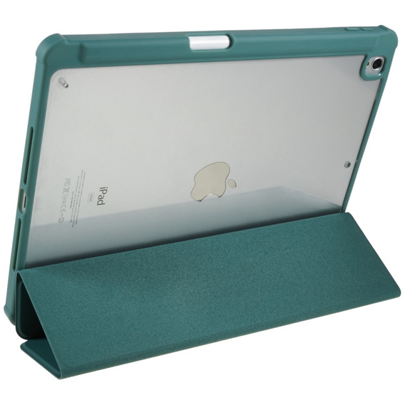 Tok iPad 10.2 2021 / 2020 / 2019, Smartcase Hybrid, tolltartó résszel, sötétzöld