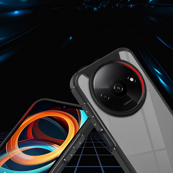 Tok Xiaomi Redmi A3, Fusion Hybrid, kameravédelemmel, átlátszó / fekete