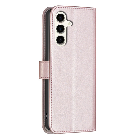Pattintható tok a Samsung Galaxy S23 FE, BINFEN Wallet, rózsaszín rose gold + 9H üveg 