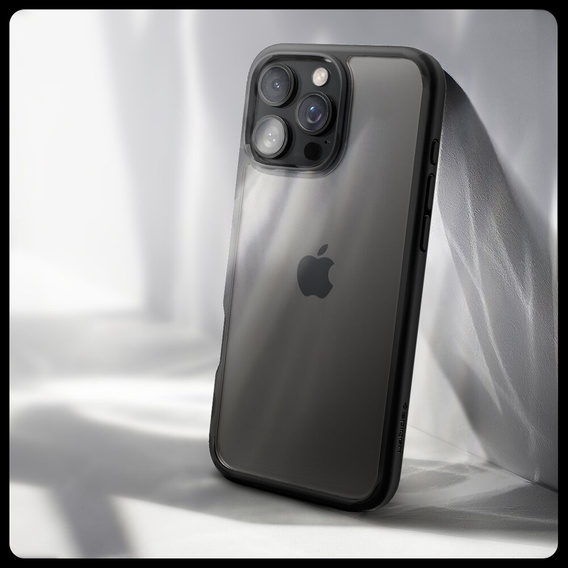 A Spigen tok iPhone 16 Pro Max, Ultra Hybrid, átlátszó / fekete + 9H edzett üveg
